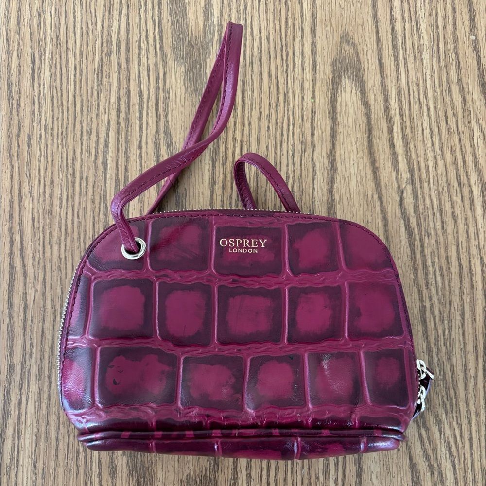 Rare Croc Embossed Burgundy Women's Bag by Osprey London